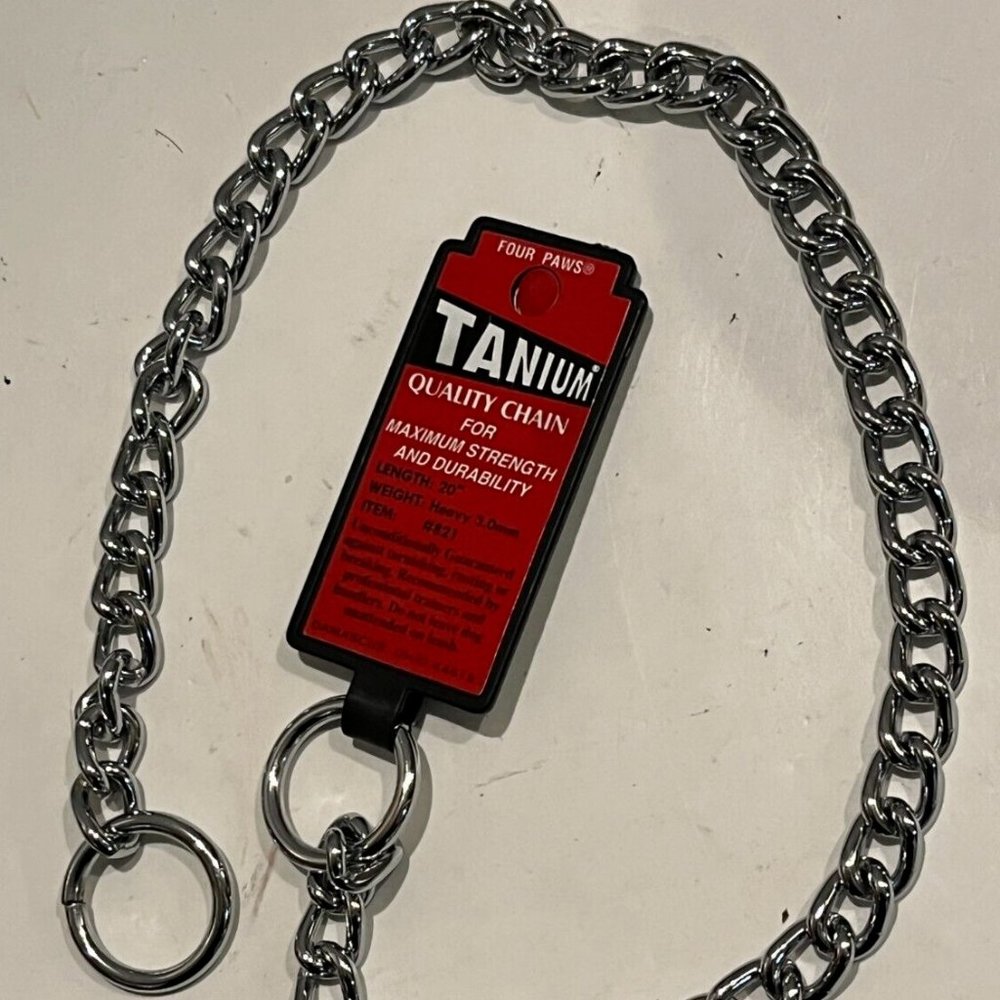 Pet Tanium Choke Chain, 14" length, 2.0 mm, #808 Four Paws, NEW